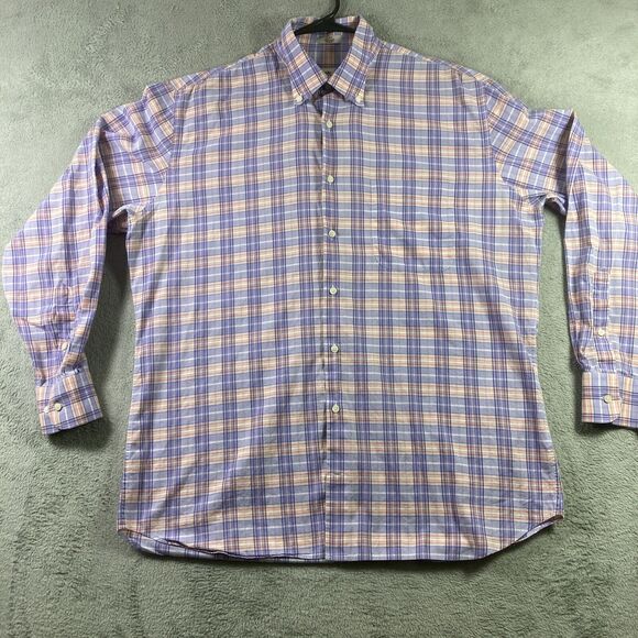 Peter Millar Shirt Men Large Plaid Colorful Button Down LS Pocket Preppy - Picture 1 of 16